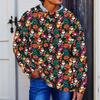 Men's Neck Knit Sweater with Christmas Print for Fall Winter Holiday