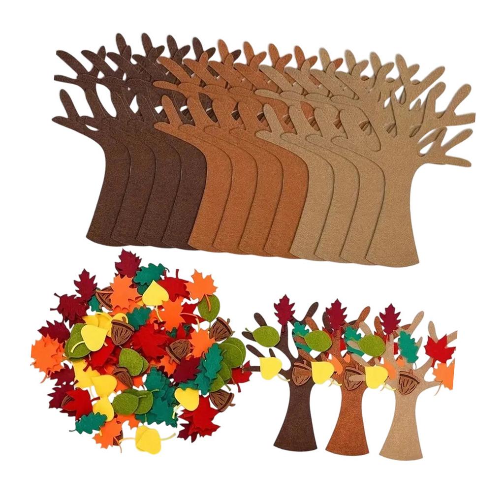 Handmade Felt Christmas Tree Craft Kits Holiday Decoration Nonwoven Fabric Wall Hanging For Kids Adults Autumn Crafts