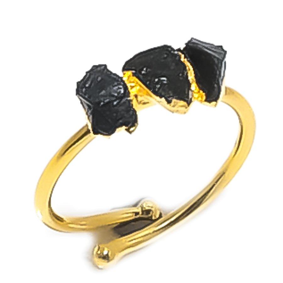 

Натуральный черный турмалин 925 стерлинговое серебро ювелирное кольцо размер регулируемый j1S77