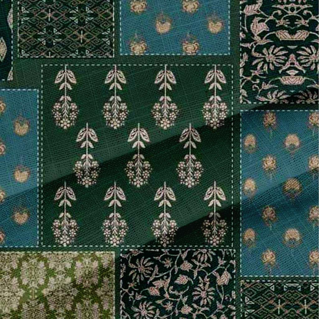 Damen Locker Geschnittenes Baumwoll- und Leinenoberteil mit Blumenmuster, Stehkragen und langen Ärmeln