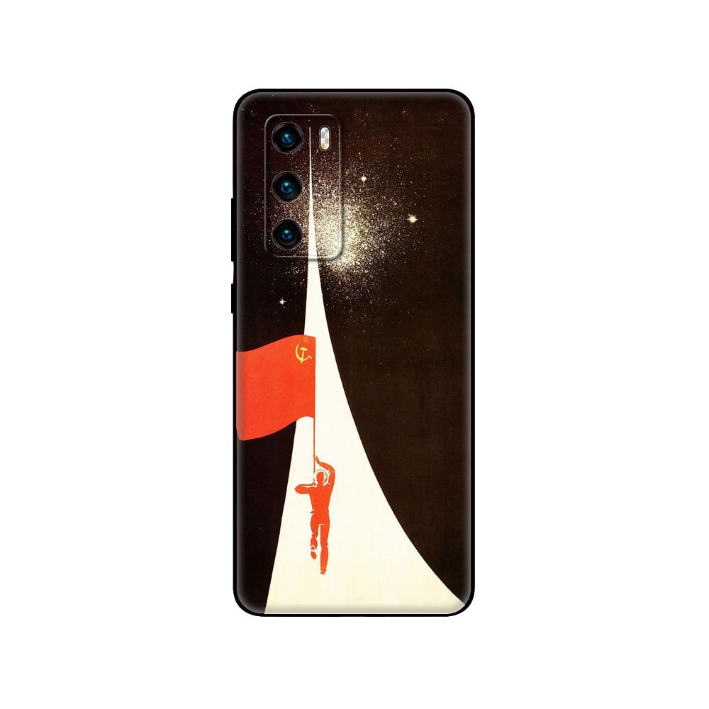 Black Tpu Case For Huawei P30 Lite P30 Pro P40 Case For Huawei P40 LITE E P Smart 2020 Case Cover Soviet Union USSR Grunge Flag
