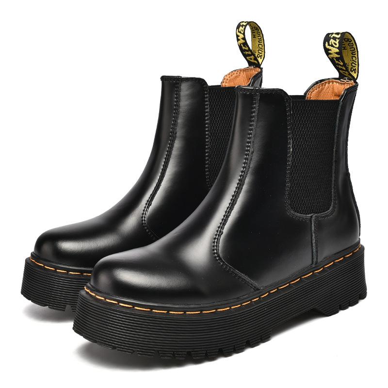 Chelsea Vintage Trend Casual Ladies Platform Pedal Martin Boots 35 чёрный