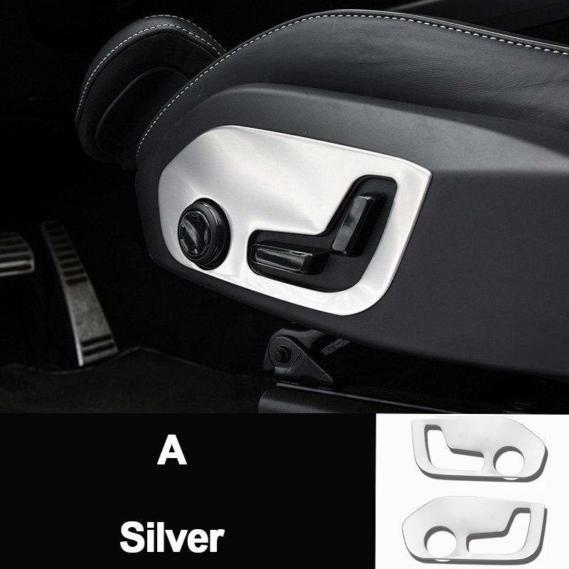 For Volvo XC60 XC90 S90 2018    ABS Car Seat Adjustment Switch Knob Panel Trim Covers Interior Moulding Accessories A Silver