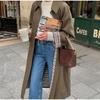 Women's European and American Style Lapel Single-Breasted Trench Coat - Workwear Inspired Fashion Jacket