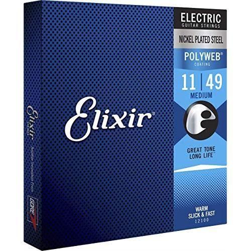 Cordes Pour Guitare Électrique - ELIXIR - 12100 - Medium - Durabilité Exceptionnelle - Anti-corrosion