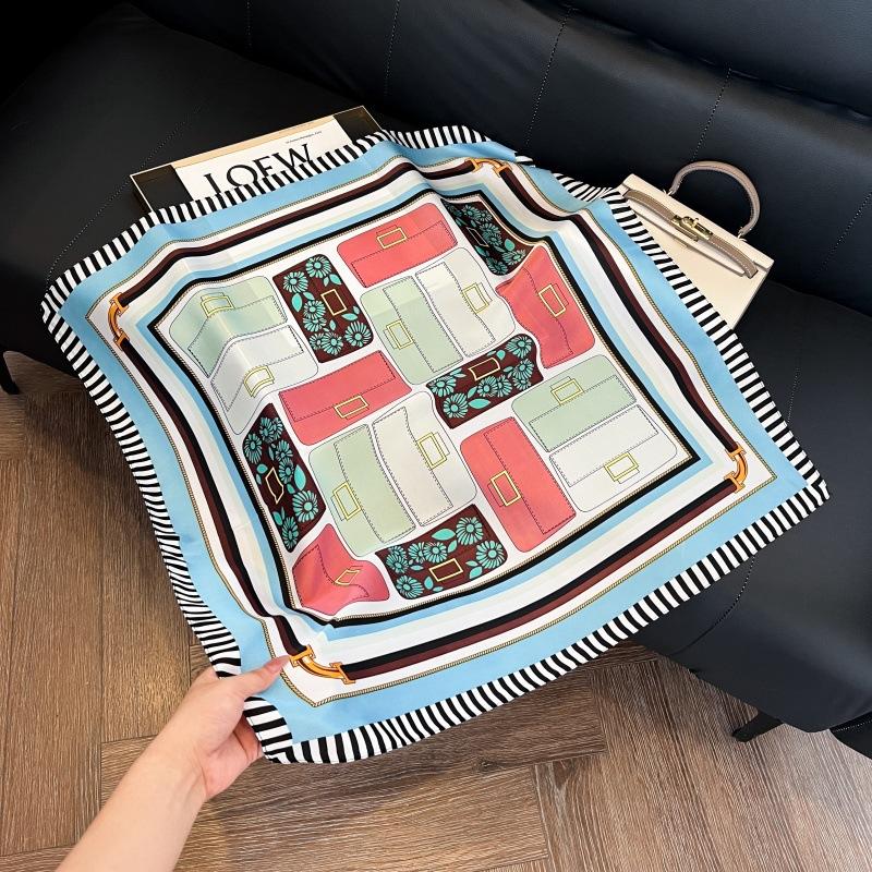 Mother's Day Silk Scarf Muse Festival Gift Simulation Silk Silk Scarf Premium Spring and Summer Square Scarf 71 Silk Decorative Small Scarf