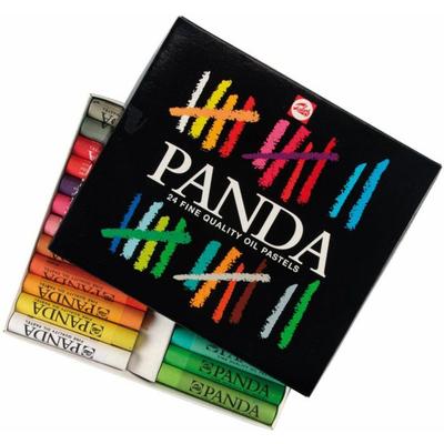 Olejové pastely - Panda - Sada 24 kusů - Jemné - Na různé povrchy - Smíšené