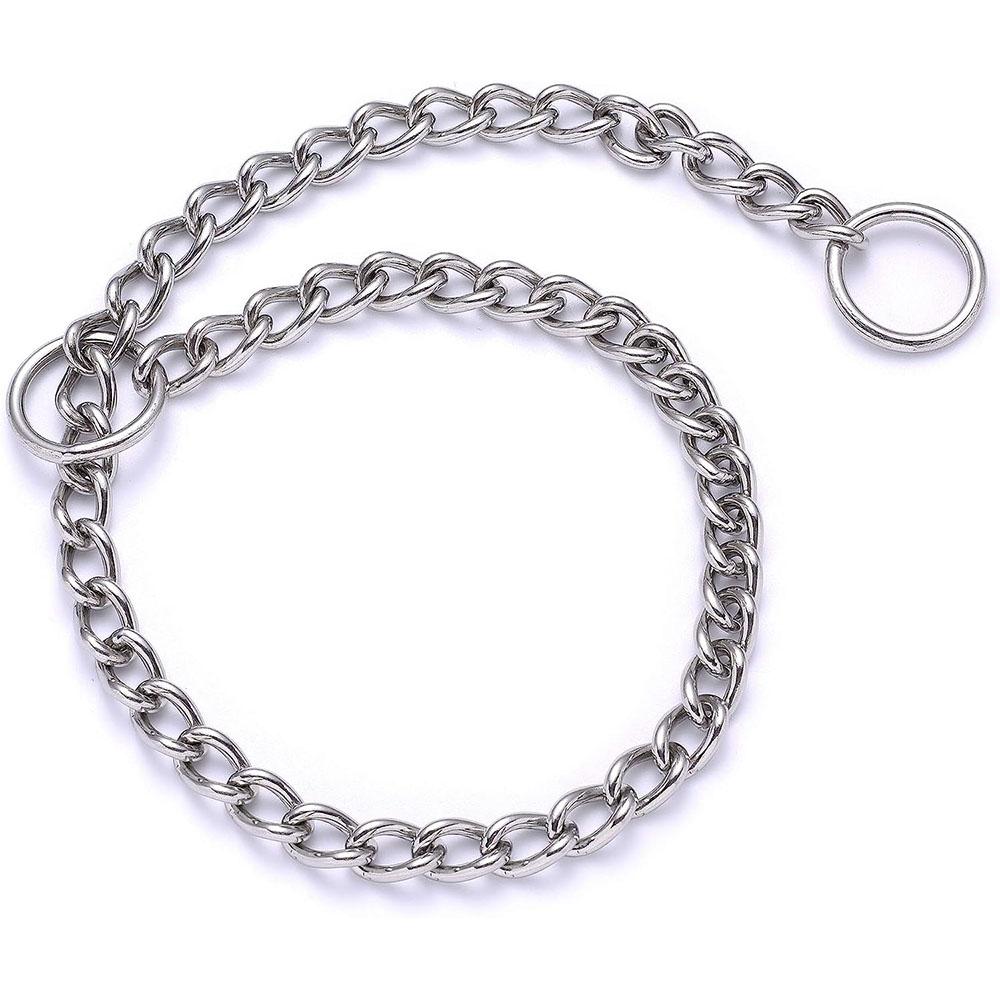 Dog Training Slip Chains Heavy Metal Dog Choke Collar Adjustable Chrome Plated P Chain Dog Collar for Pet Puppy Medium Large Dog