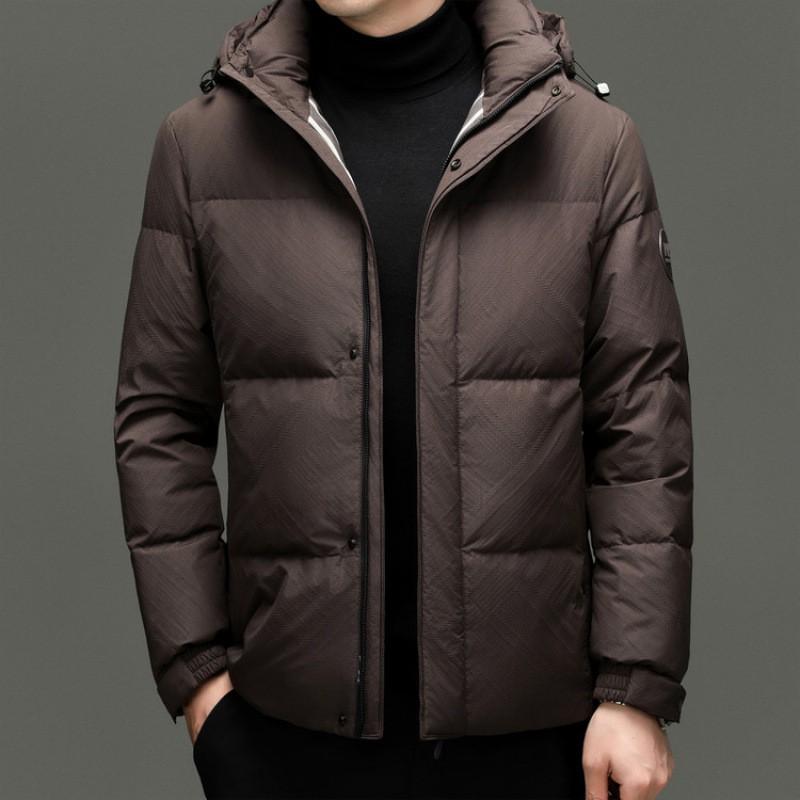 Mens Winter Down Jacket 2026 Business Casual Warm Windproof Coat Middle-Aged Men