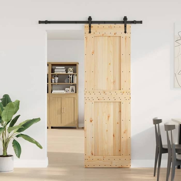 VidaXL Sliding Door and Hardware Kit 70x210 Cm Solid Pine 3332736