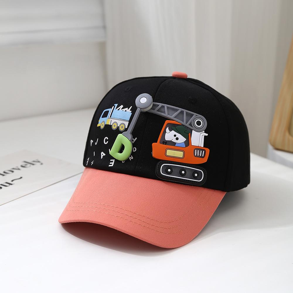

Cute Car Tower Crane Baby Hat Boys and Girls Children s Baseball Hat Adjustable Outdoor Sun Hat