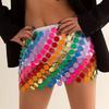 Punk Style Sexy Bead Cutout Skirt Punk Style Sexy Sequin Cut Out Skirt