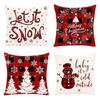 45Cm Christmas Cushion Cover New Year Decor England Plaid Style Seat Pillowcase Car Pillowcase Merry Christmas Decor Home
