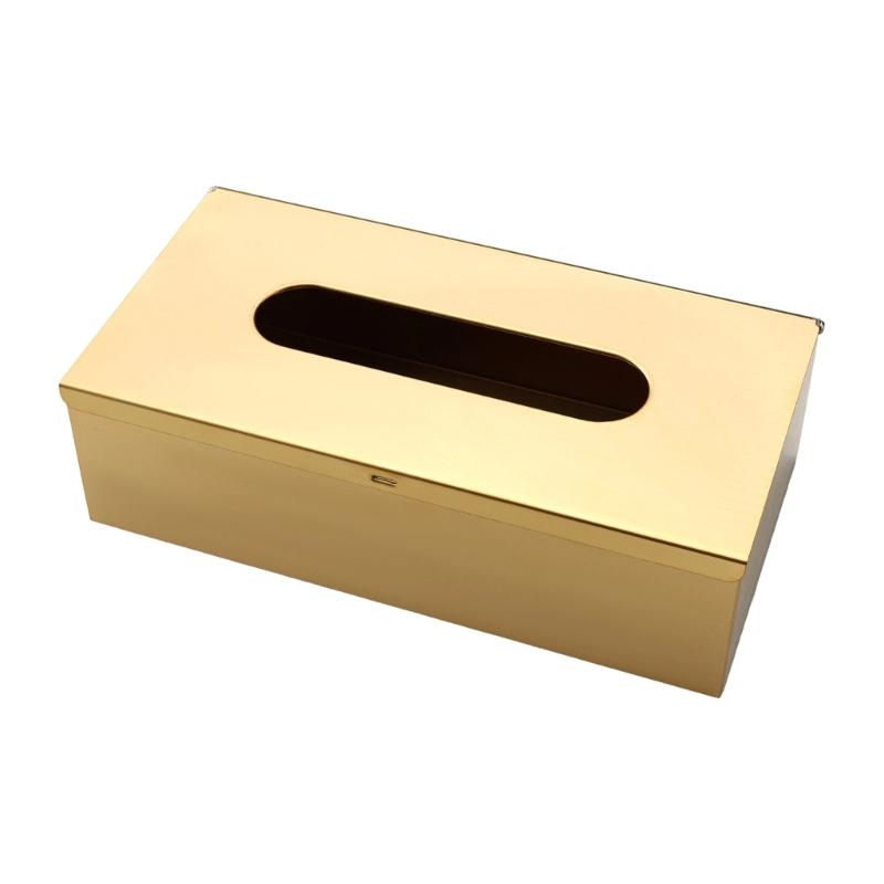 Wall Mount Tissue Box Metal Storage Case, Rectangular Pull Out Tissue Holder for Bathroom Kitchen and Dining Use