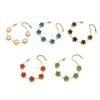 Titanium Steel Flower Bracelet Women Hypoallergenic Dual-Sided Design Colorful 5-Petal Floral Charm Elegant Daily Wear