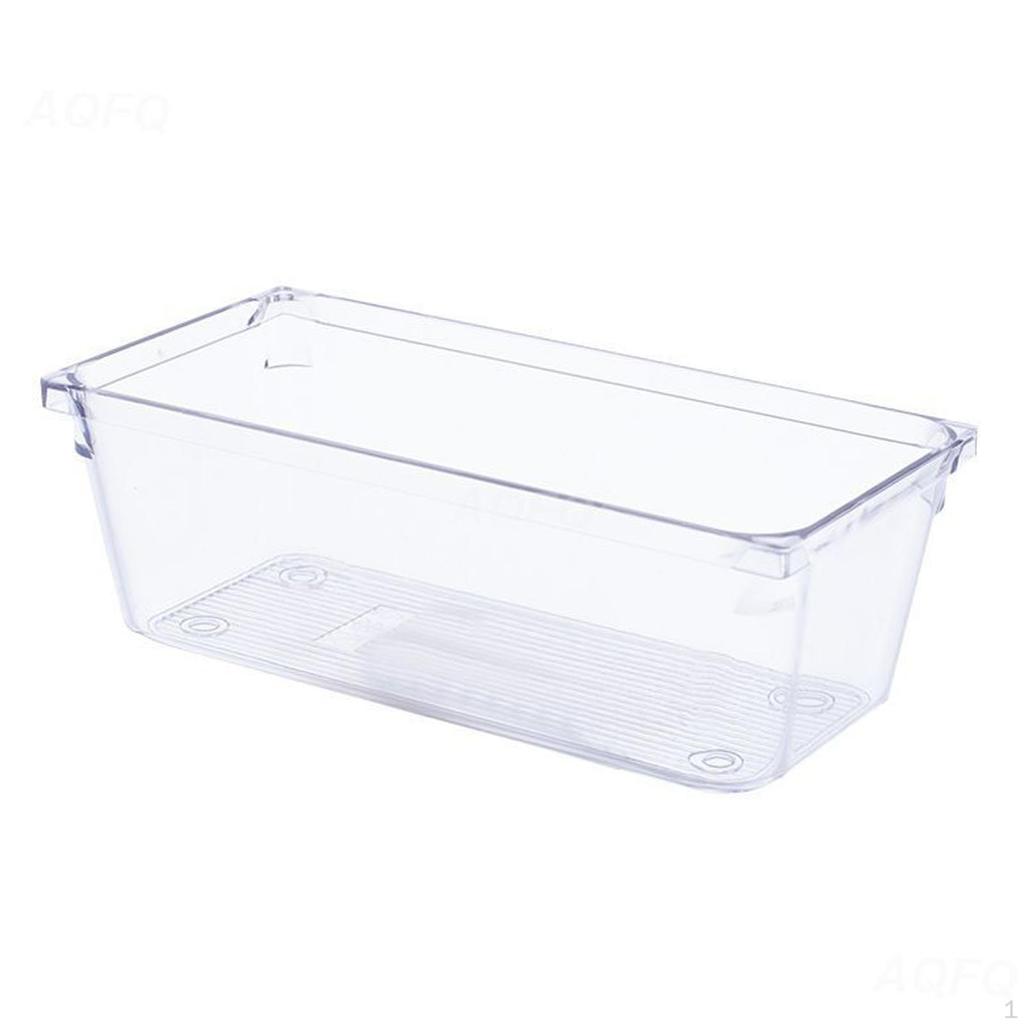 Clear Drawer Organizer Desk Storage Bin Stationery Holder Divider Box for