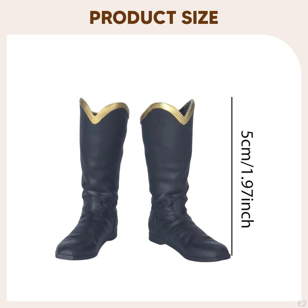 1/6 Scale Male Figure Shoes Officer Costume Accessory Mini Classic Collectible Fashion Tall Boots 12
