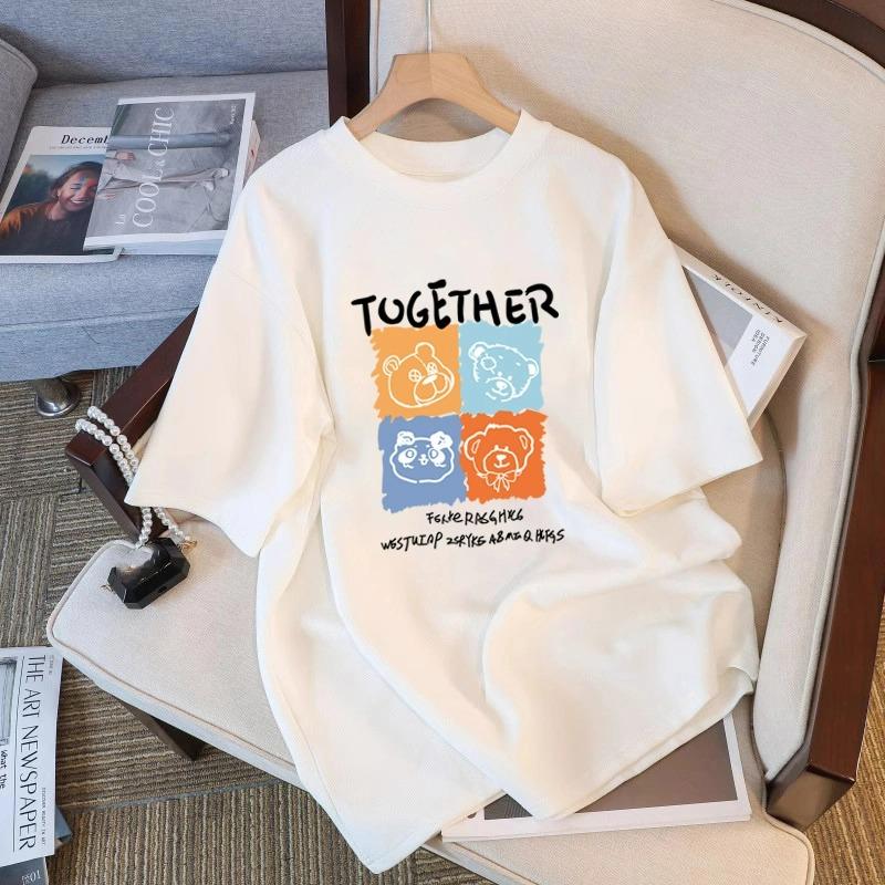 Cartoon Kinder Erwachsene Bedrucktes T-Shirt Sommer Damenmode Mädchen Kurzarm T-Shirt Top Pullover Kleidung