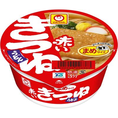 Maruchan Akamame Kitsune Udon x 12 φλιτζάνια ζυμαρικά udon με τόφου και ένα φλιτζάνι udon Toyo (Μίνι-μέγεθος νουντλς 41γρ) - Βαθιά τηγανισμένος ζωμός τύπου Kanto.