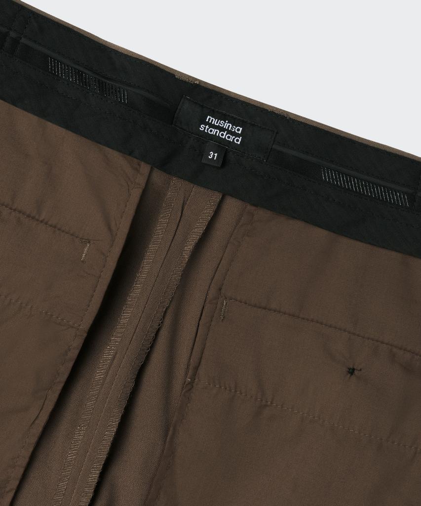 MUSINSA STANDARD Semi-Wide Hidden Banding Slacks [Brown]
