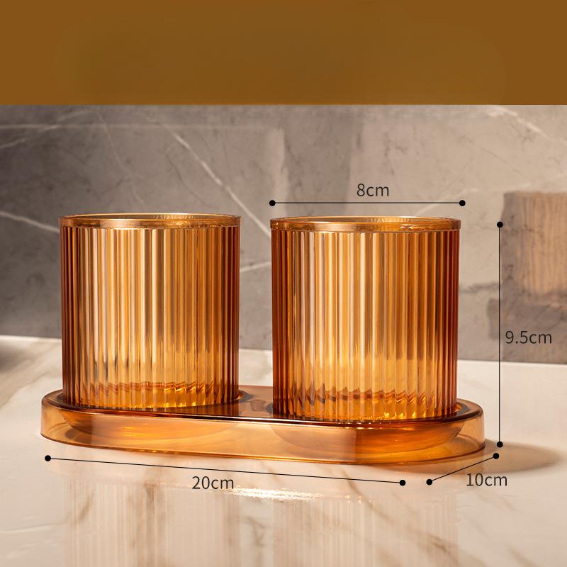 

Household Plastic Toiletry CupsCouple Mouthwash CupsTransparent Toothbrush Cups Set Set помаранчевий