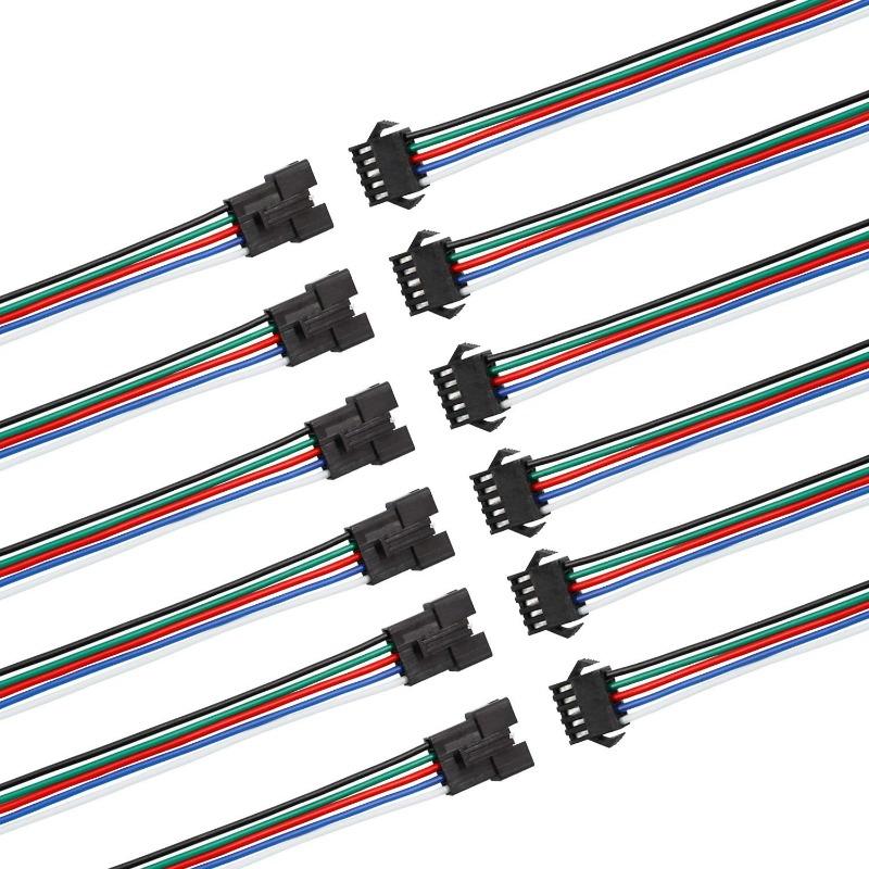5-50pairs Male/female Connecting Wires Led Connector Plug Jack Terminal Cable PVC Plastic LED Flashing Light Strips Terminals