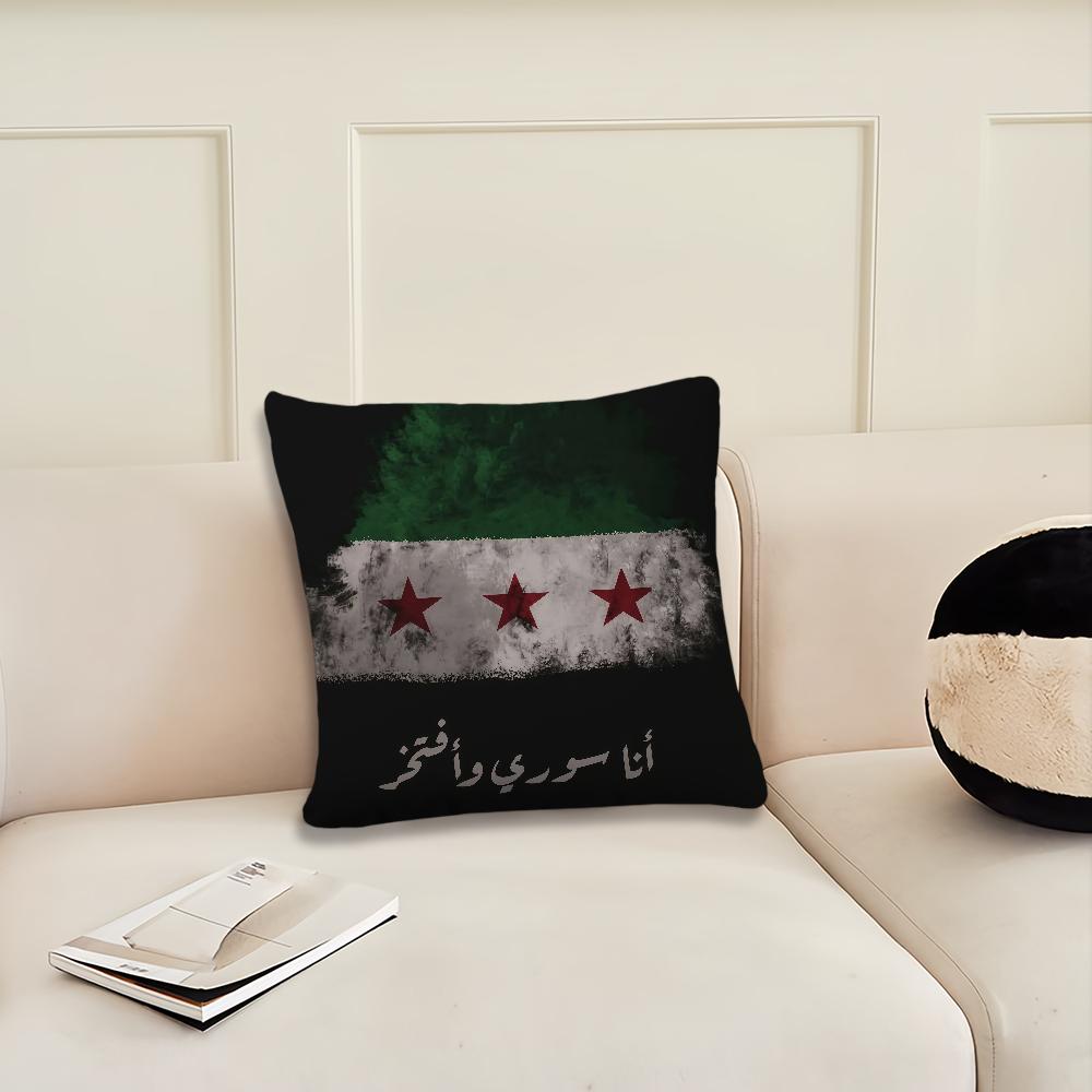 Flag Logo Eagle Syrian New 2025 cushion cover Pillow Cover Decoration Room Home Sofa living Office Car Nordic Simplicity