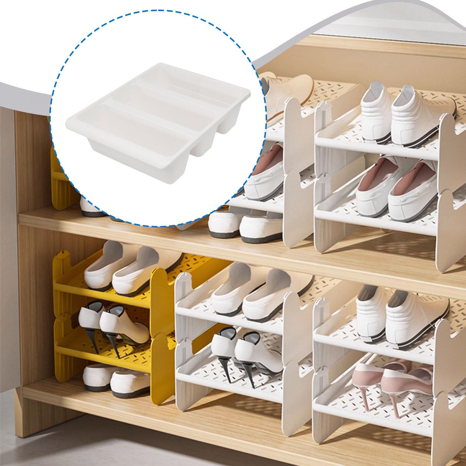 

Home Shoes Shelf Shoe Organizer Portable Sturdy Stylish Large Capacity Storage Rack for Front білий