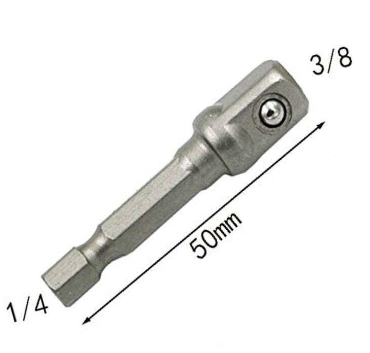 Hex Handle To Square Head Socket Adapter 1/4, 3/8, 1/2 for Air/Electric Screwdrivers