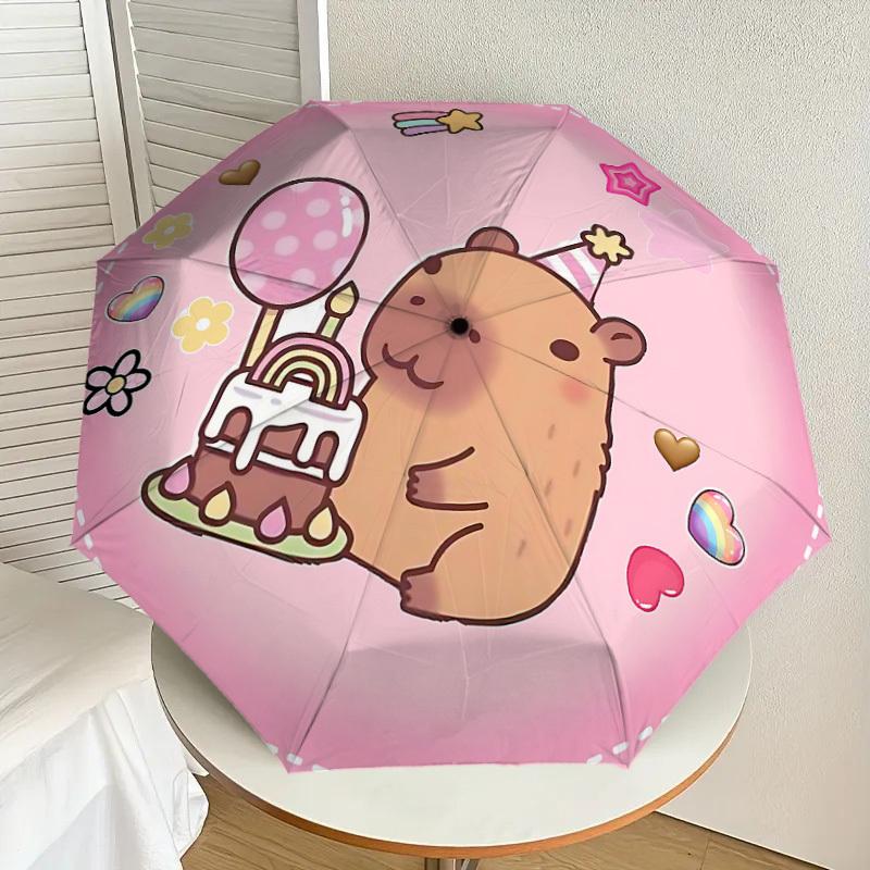 1PC Bear Birthday Umbrella-8-Rib Reinforced, Automatic Open, Lightweight & Durable, Cute Fashion Accessory for Outdoor, Beach or Casual Use, Beach Umb