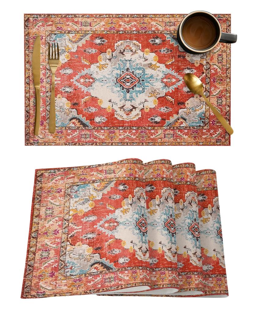 1Pcs Placemat Persian Rug Table Mat For Dining Table Kitchen Accessories Coffee Tea Coaster