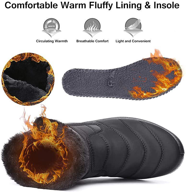 Women's Big Size Winter Warm Snow Boots Artificial Fur Lining Waterproof Ankle Boots Anti-slip Outdoor Shoes Hiking Mountaineering Sports Boots