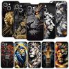 Cross Pattern Bicolor Lion Phone Case Cover for iPhone 17 16 15 14 13 12 11 Pro Max 17 Air Plus Shockproof Soft TPU Shell Fundas