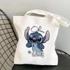 Lilo & Stitch Print Canvas Shoulder Backpack and Shopping Bag