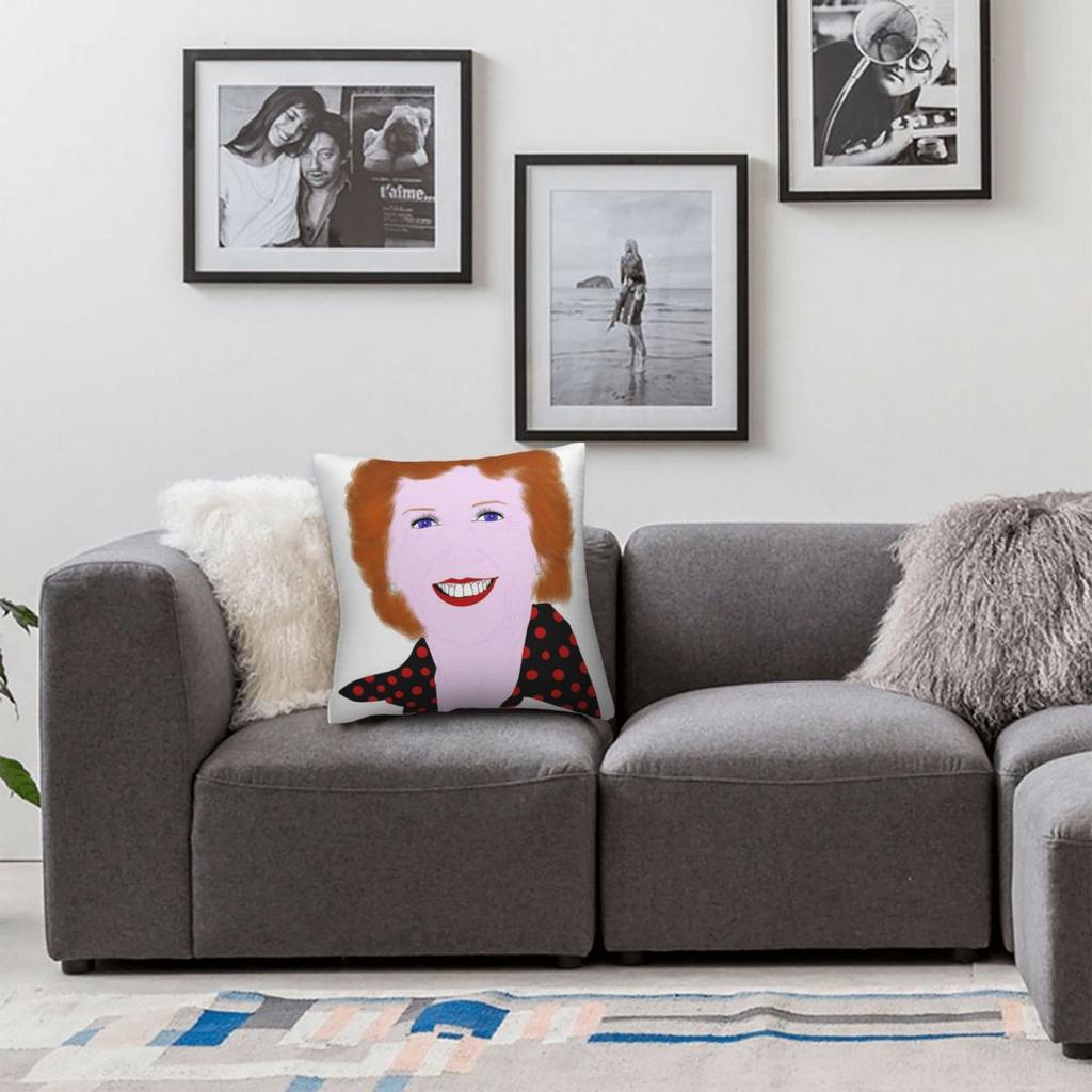 Cilla Black Singer Pillowcase Polyester Linen Velvet Pattern Zip Decor Pillow Case Home Cushion Case