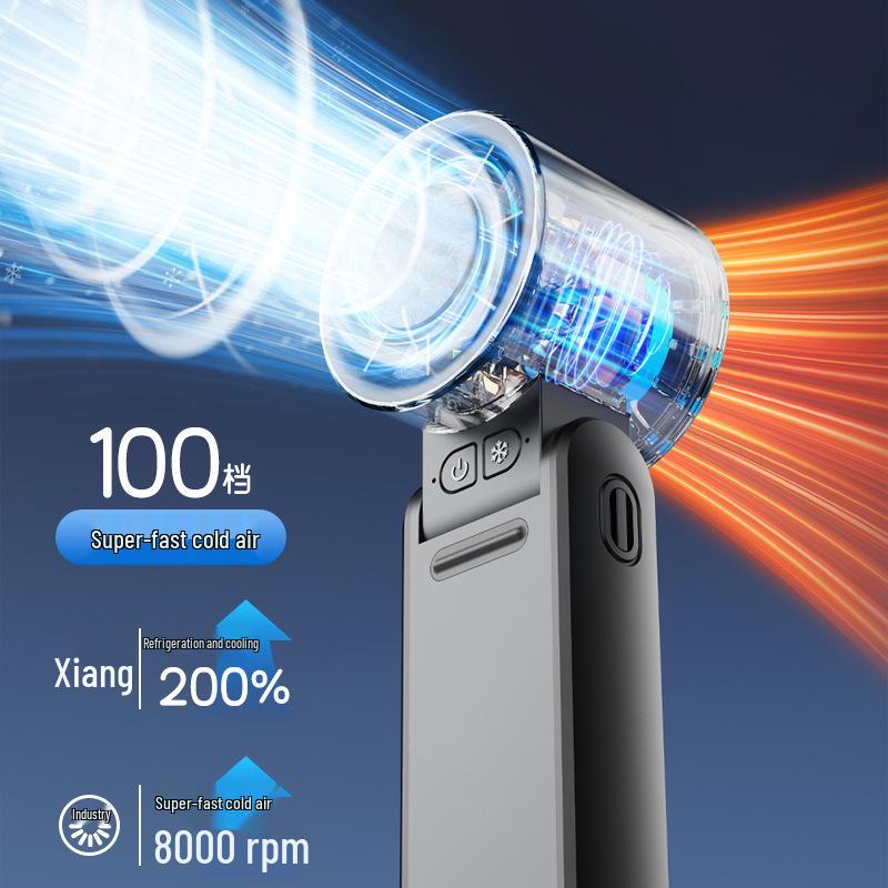 Portable High-Speed Mini Handheld Fan with Ice Pack and Foldable Design