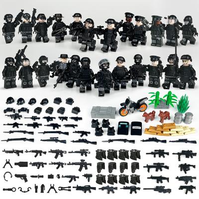 24 ks Moc Black SWAT akční figurka vojenské dětské stavebnice