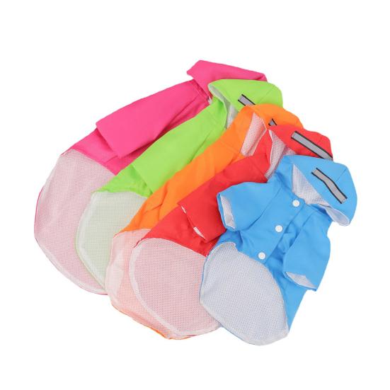 Yousheng Pet Raincoat Reflective Stripe Fastener Tape Traction Hole Full Body Coverage Brim Layered Hooded Cloak for Outdoor