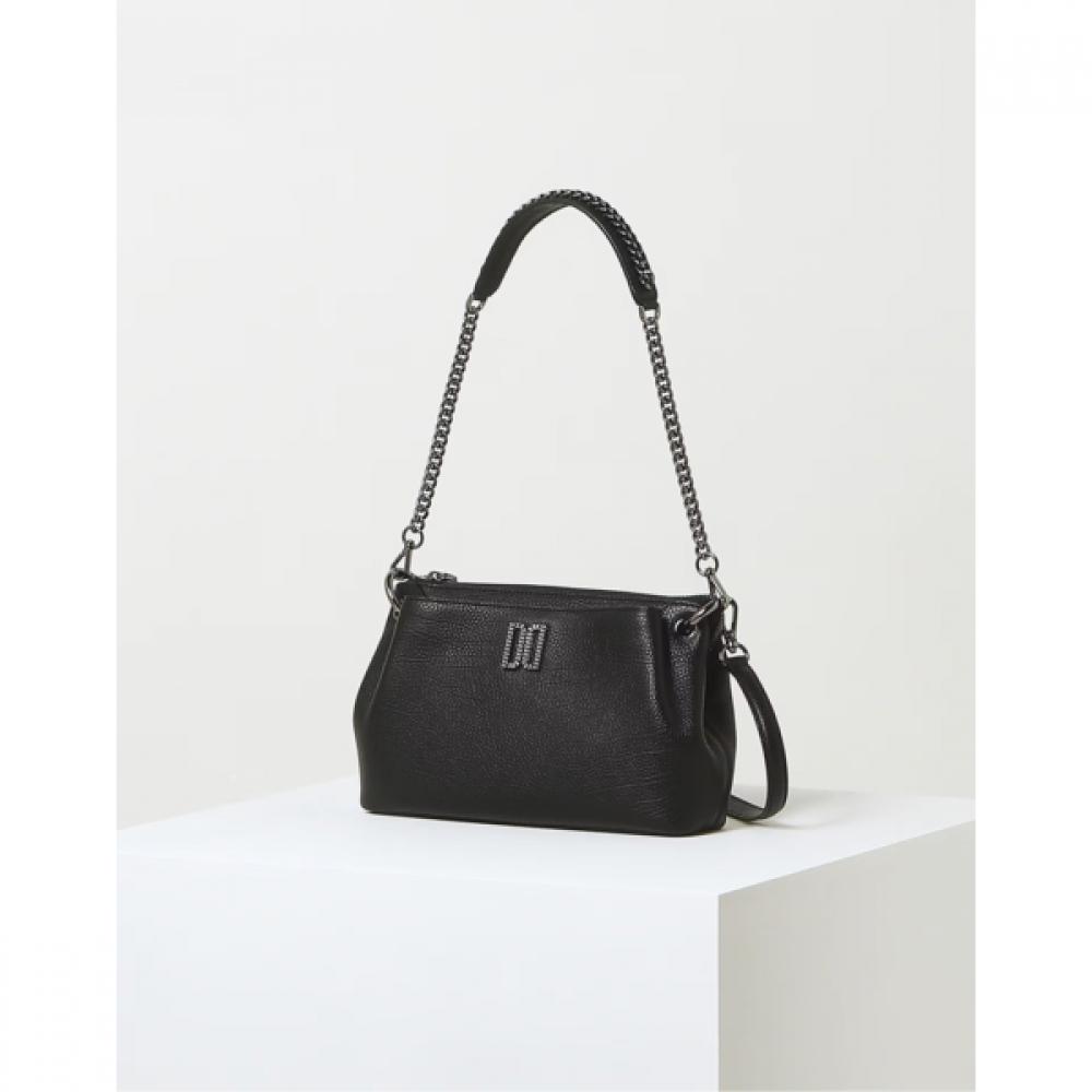 Daks Black Antique Leather Small Shoulder Bag Dd Decoration Dcba2f345[hilton]