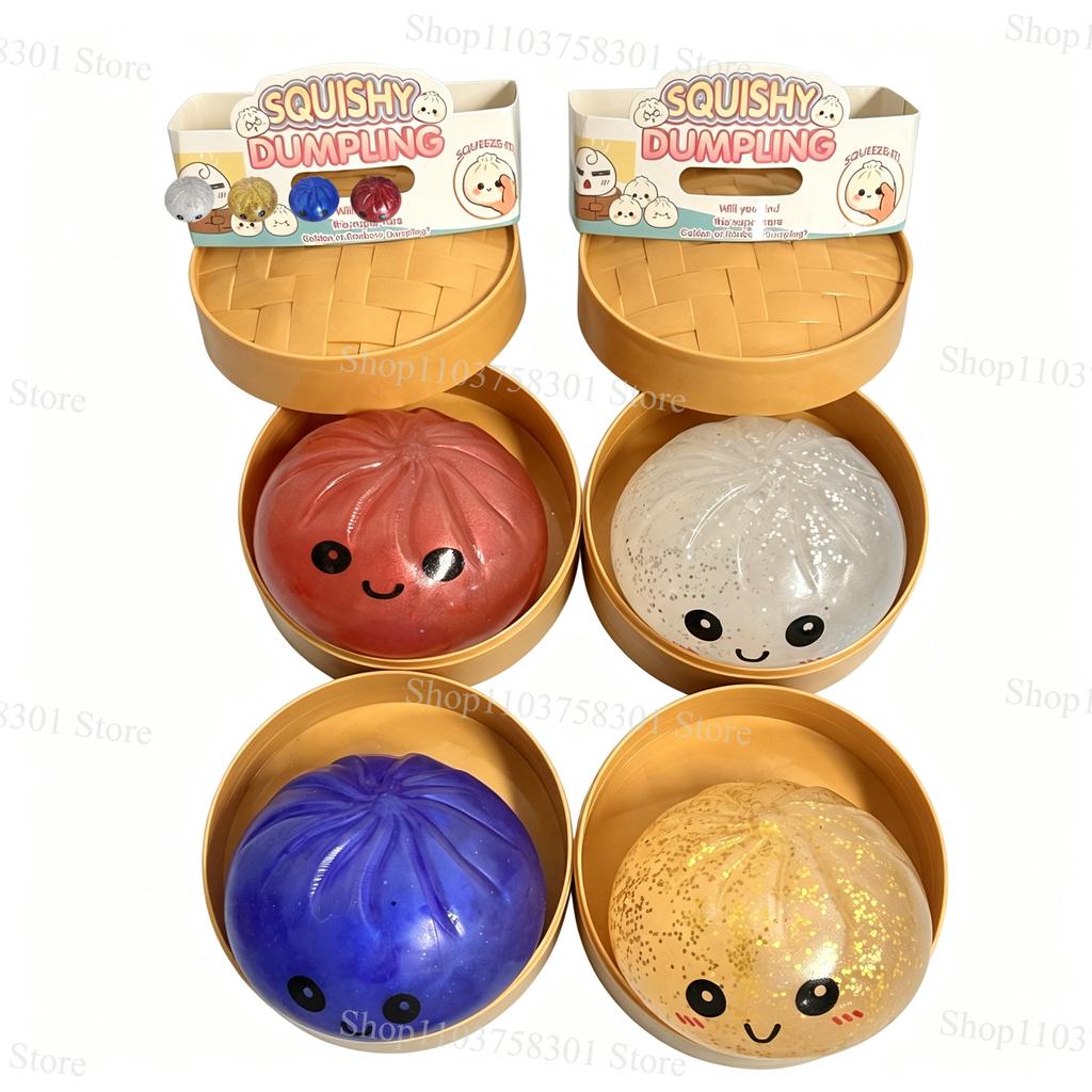 New Colorful Dumpling Squishies Stress Balls Reusable Low Rebound Decompression Toys Dough Ball Unique Home Decoration Gifts
