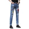 Neue Herren-Jeans mit Stretch, Slim Fit, mit Print für Frühling/Herbst - Trendiger Jugendstil