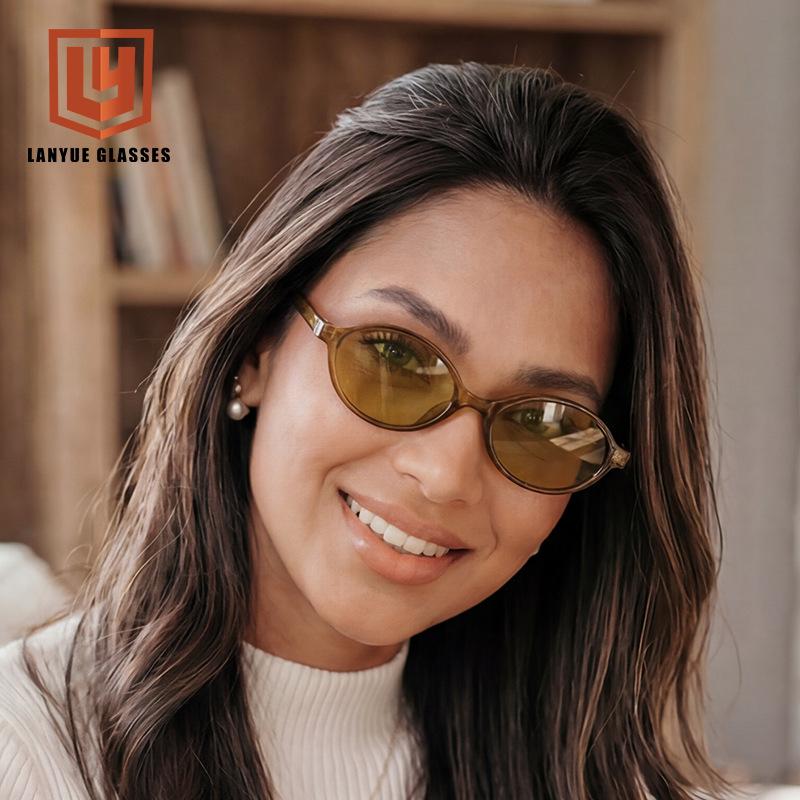 PC simple sunglasses men's oval versatile anti-ultraviolet sunglasses advanced sunglasses women
