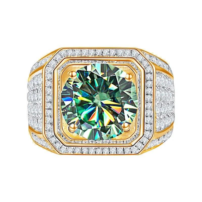 Bague Ringen Súprava zo sterlingového striebra S925 s 2CT moissanitom Nový kreatívny dominantný pánsky hviezdicový prsteň