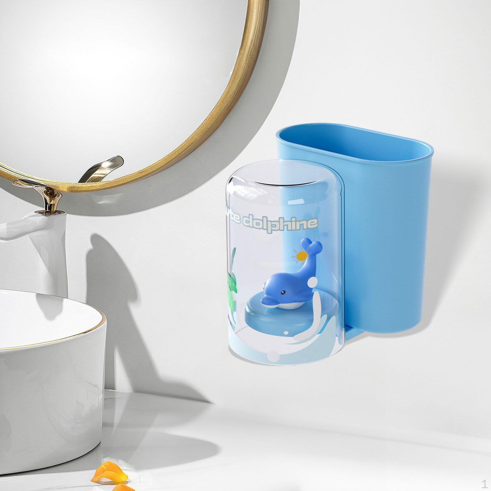 

Cartoon Toothbrush Holder Cute Toothpaste Storage Box Portable Space Saving Fashion Versatile Wall синій