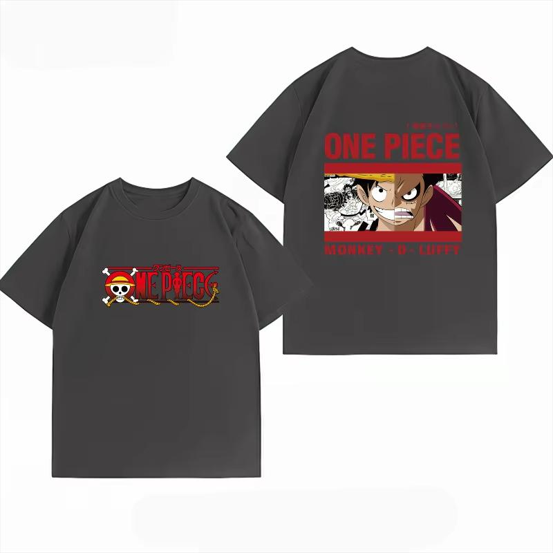 Summer Casual Short‑Sleeve T‑Shirt with One Piece Luffy Anime Graphic Print Women And Men T-Shirt