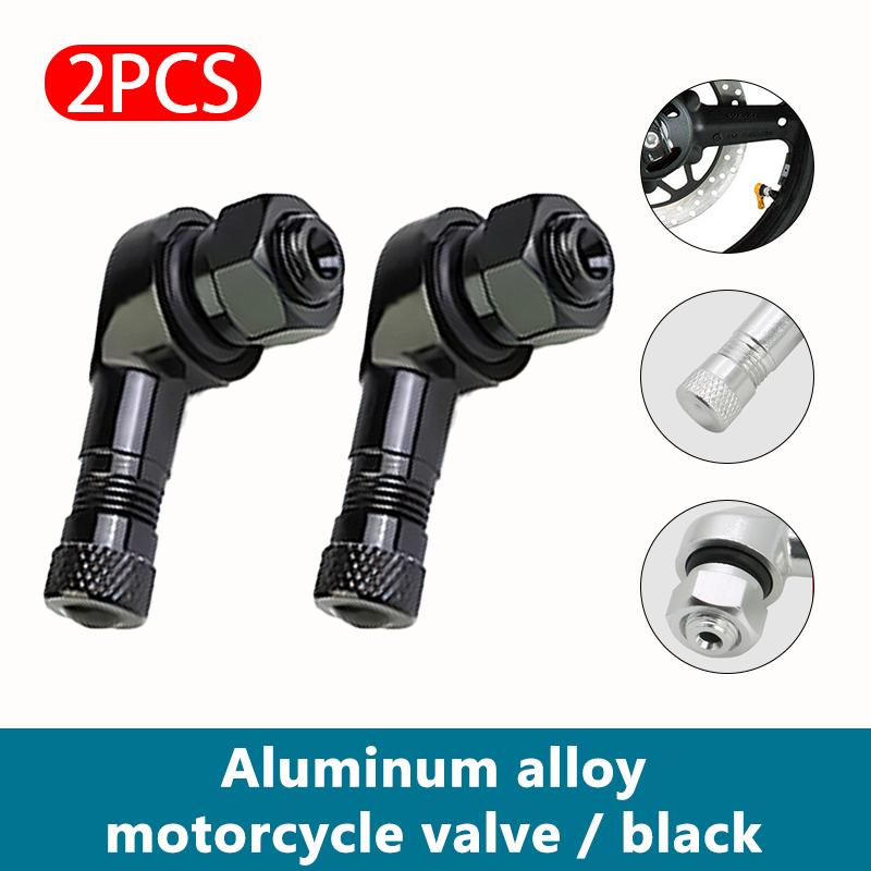 SEAMETAL 2PCS Universal Motorcycle Wheel Tire Valves Stem Cap Air Tire Cover 90 Degree CNC Aluminum Alloy Tubeless Valve Stems Valve Stems 1