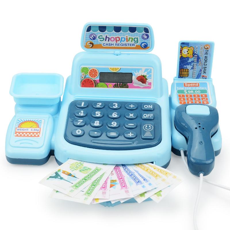 Children'S Simulation Supermarket Checkout Page Play House Toy Set, Lighting And Sound Effects Cash Register Model Toy