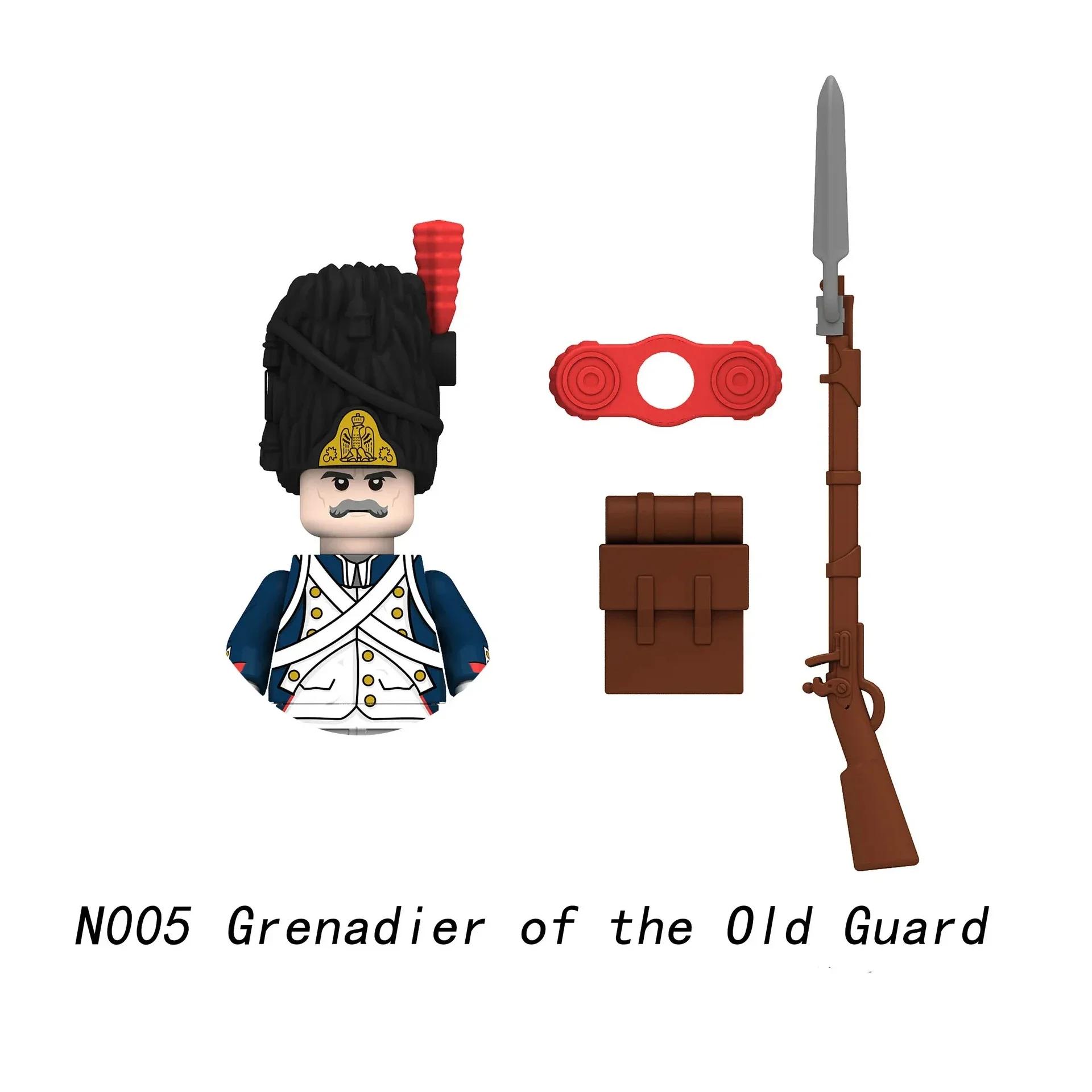 

1 шт./Наполеоновские войны военные солдаты строительные блоки фигурки WW2 французские британские винтовки фузилеров оружие игрушки для детей