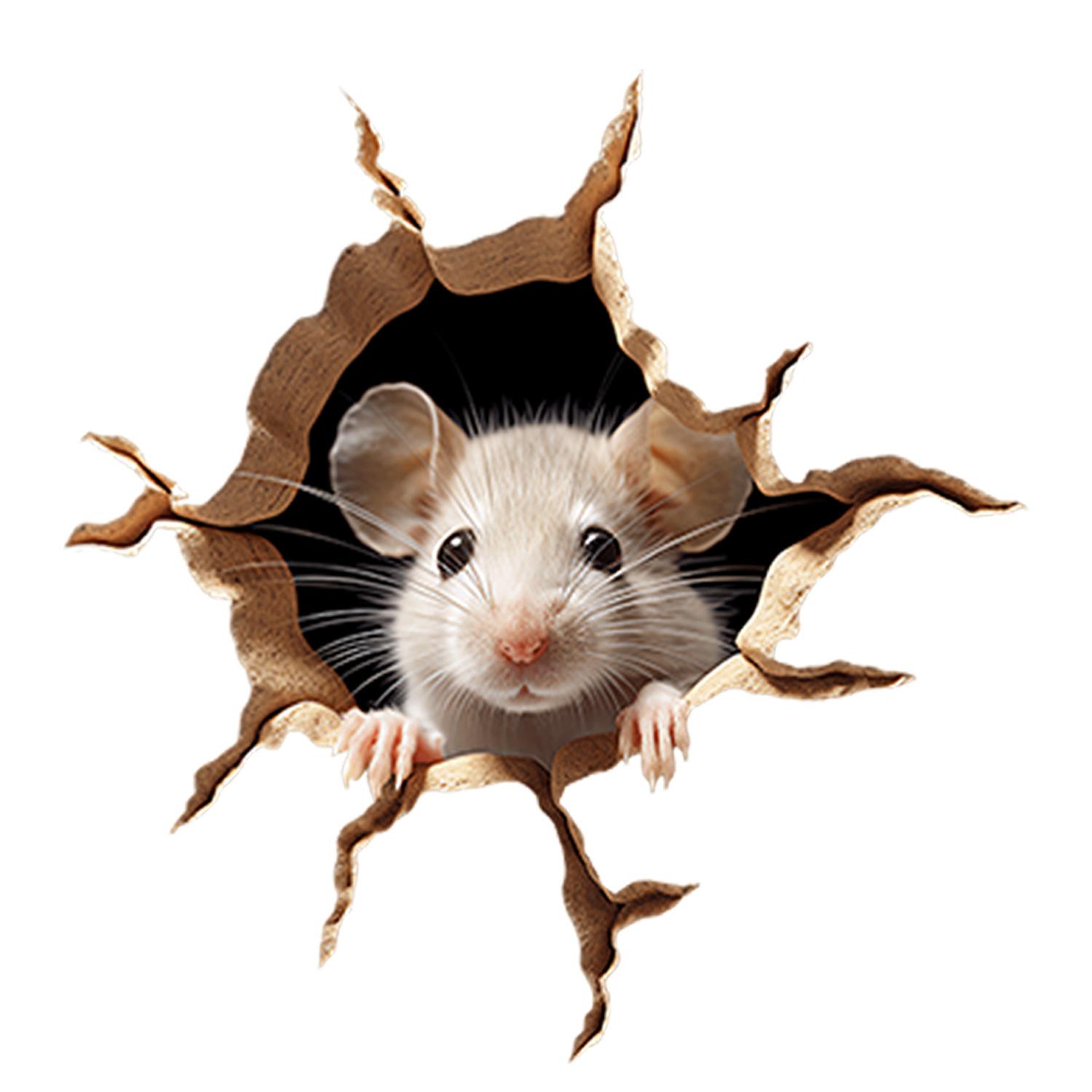 

Забавная и милая реалистичная наклейка на стену с мышкой для домашнего декора 1PC