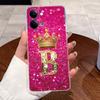 Case For Vivo Y05 4G/Y11D 4G/Y11 5G/Y21 5G Transparent TPU Shockproof Soft Casing Lucky A-Z Letters Crown Pattern Couple Shell